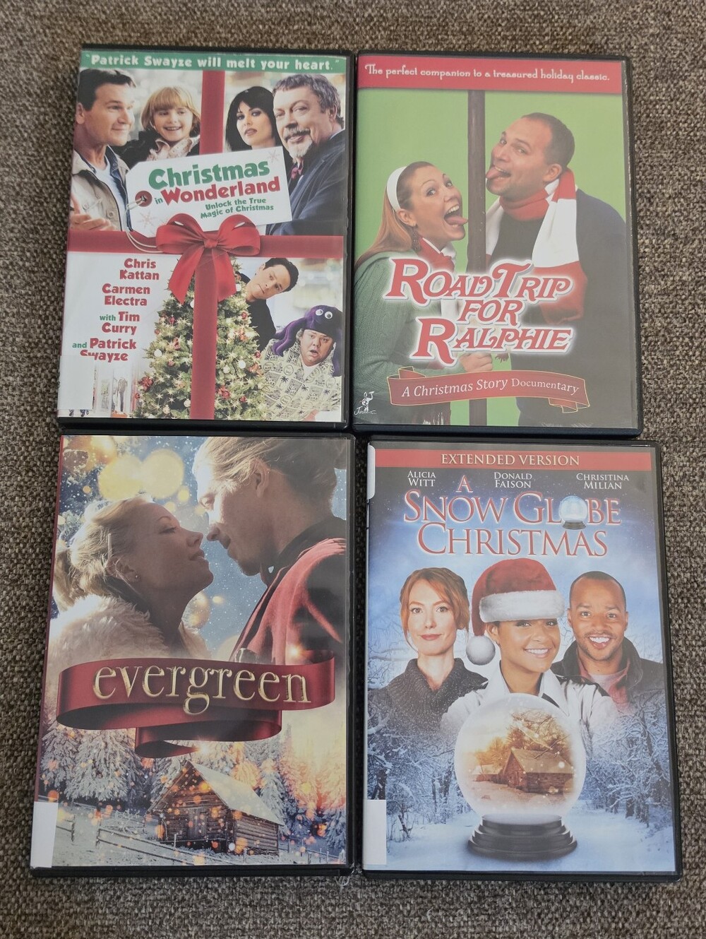 Lot of 4 Christmas DVDs Tim Curry Patrick Swayze Ralphie And More...